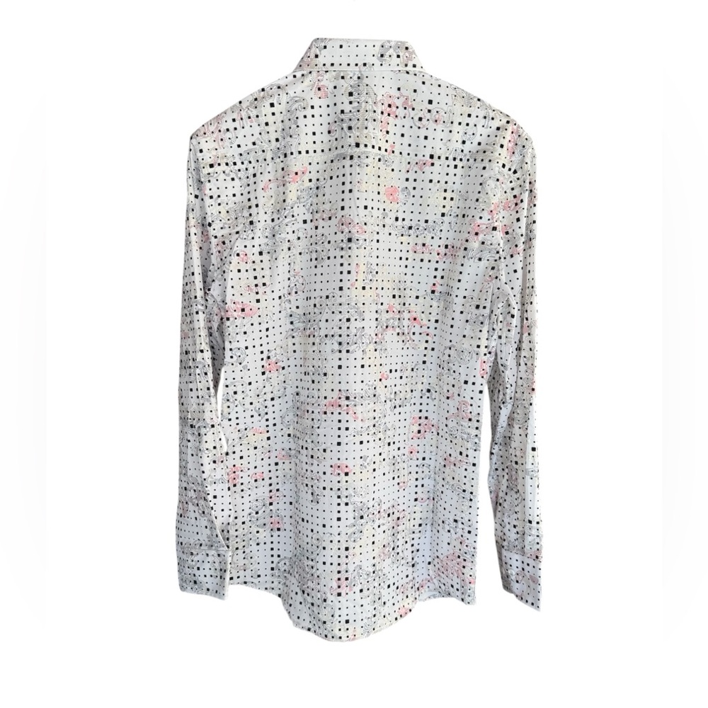 Albertini Luxury Metallic Print Dress Shirt NWT Men - Picture 5 of 10